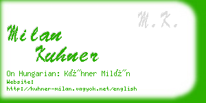 milan kuhner business card